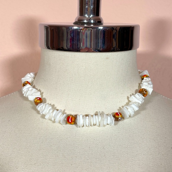 HAWAIIAN Real PUKA SHELL Wooden Bead Tropical Summer Beach Vacation Necklace - Picture 1 of 8